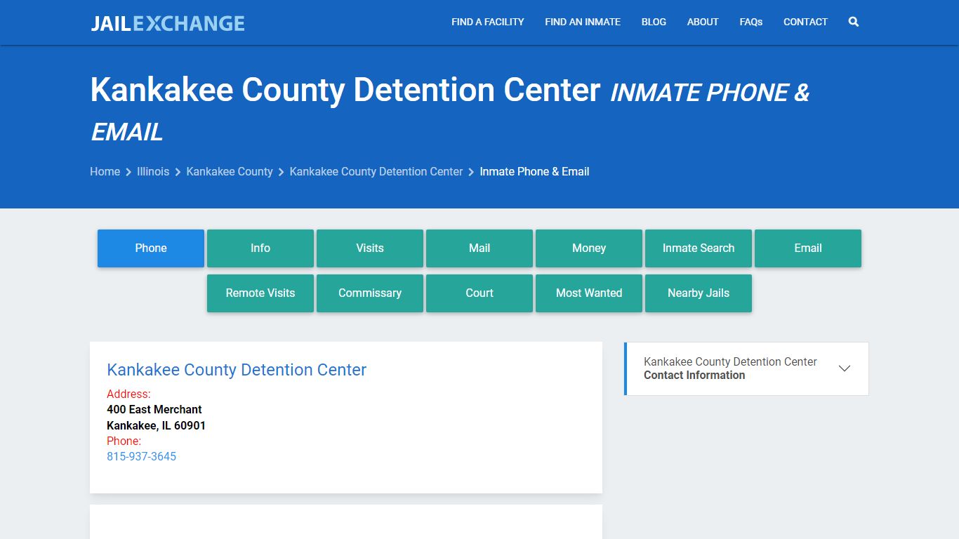 Inmate Phone - Kankakee County Detention Center, IL - Jail Exchange